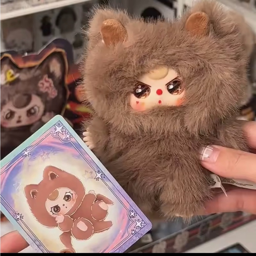 Tumble [Brown] Baby Three Walonglong plush keychain